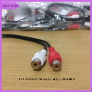 2in1 AUX Audio Cable 3.5mm Male To RCA Female Audio Jack - 27cm