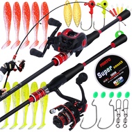 FRRTC Spinning Casting Rod Spinning Baitcasting Fishing Reel Lure 2 Section Fishing Bait Set ML Powe