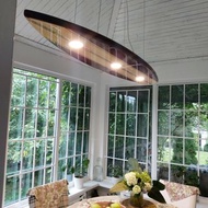 衝浪板形天花板吊燈作為台球桌 LED 燈，用於家居藝術裝飾