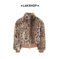 Jacket wears 2 sides Animal Brown Fur Bomber Reversible Double-Face Jacket