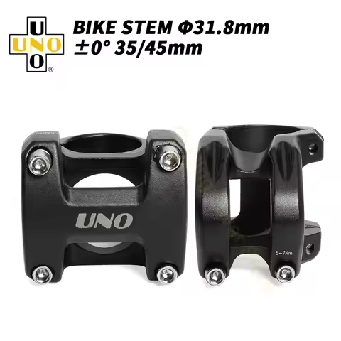 UNO Short Bicycle Handlebar Stem 0 Degree MTB Power 31.8mm Mountain Bike Stem 35/45mm Ultralight Kal