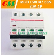 CIRCUIT BREAKER MCB AC LWD47-63N 4P 20A