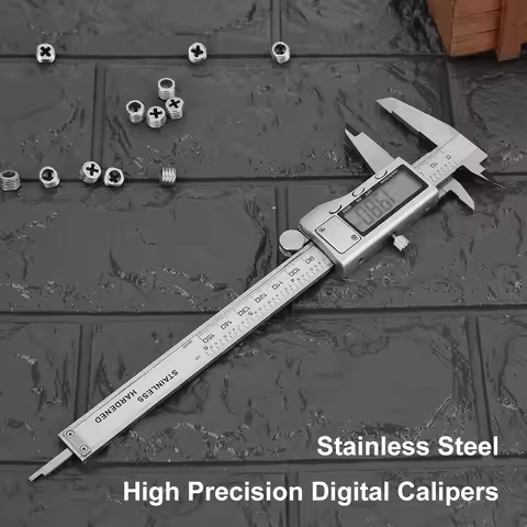 150mm/6Inch Digital Caliper Measuring Tool Stainless Steel Vernier Caliper Electronic Digital Slide 