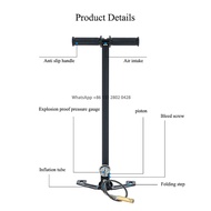 High Pressure Air PCP Pump, 30MPa, 4500psi, 300bar, 4 Stage, for PCP Hunting, Car, Bicycle Refilling