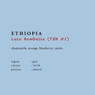 [Cold Blue Specialty Coffee] ETHIOPIA Guji Lulo Hambella - 200g Single Origin Filter Roasted Coffee 