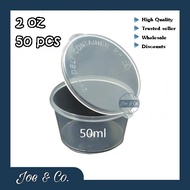 2oz Round Disposable Plastic Food Container Hinged Lid 2 oz Deli Container - 50 ml