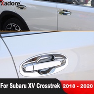 For Subaru XV Crosstrek SUV 2020 2018 2019 ABS Chrome Exterior Door Handle Bowl Cover Trim Bezel Sticker Accessories Car Styling