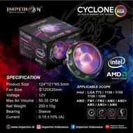 Cpu Cooler Gaming imperion combo intel & amd combo RGB cyclone CC-G30-01 - universal Fan processor