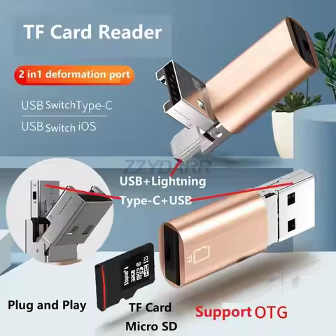 USB Micro SD Card Reader for iPhone TF Memory Card Reader Type C TF Card Reader Micro SD Adapter for