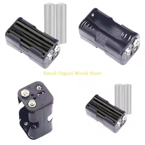 77UB Pack of 5 4xAA Battery Holder Storage Box Case Battery Snap Connector Battery Storage Boxes Bla