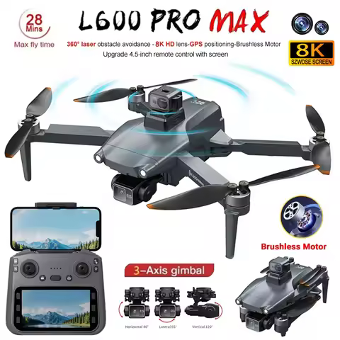 L600 PRO MAX GPS Drone 8K Professional HD Camera Upgrade Screen 5G WIFI NO/WITH Obstacle Avoidance B