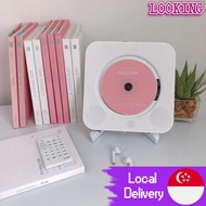 Wall Mounted CD Player Bluetooth Speaker Portable Home Discman Boombox With Remote Control FM Radio