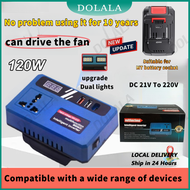 【Malaysia stock】power inventer+camping fan (8 inch) Outdoor setPure Sine Wave Inverter 21V/48V DC to