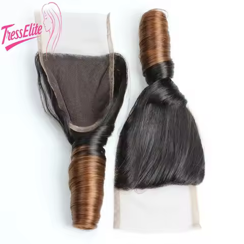 10A Real Person Hair Block T1B/4 # Dual Color Cylinder Roll Spring Curve Brazilian Virgin Remy 100% 