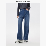 GIORDANO Women Jeans Fleece-Lined Smooth Warm Denim Jeans Mid Rise Regular Fit Simple Fashion Casual