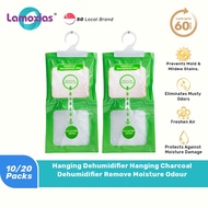 [10 Packs / 20 Packs x 210g] Hanging Dehumidifier Hanging Charcoal Dehumidifier Remove Moisture Odour