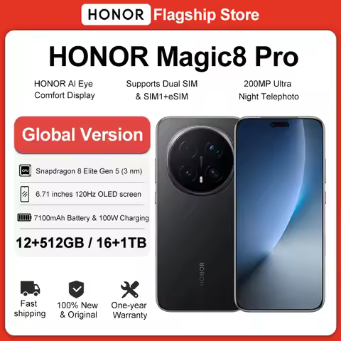 Global Version HONOR Magic8 Pro 5G AI Magic 8 Pro Smartphone Snapdragon 8 Elite Gen 5 6.71'' OLED Sc