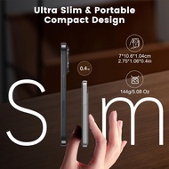 เครื่องชาร์จไร้สายแบบพกพาพร้อม Mag Safe Wallet/Stand 5,000 MAh,Ultra Slim Mag-Safe  พร้อมที่วางศัพท์