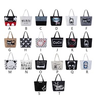 TY1390 Totebag Wanita Tote Bag Resleting Kanvas Karakter
