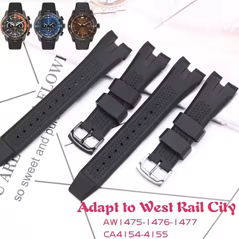 Silicone Watchband For Citizen Eco-Drive CA4154 4155 AW1475 1476 Bracelet Men Rubber Replacemen Stra