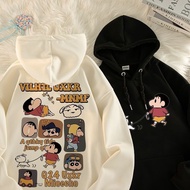 【M-8XL Hoodies】Men Oversized Hoodie Fashion Loose Japanese anime Shin-chan Print Long Sleeve Couple 