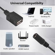 [Ship in 24h] 3-in-1 Power Adapter Cable Cord 12V DC5521 Female to DC Male & 5V USB Y Splitter Charg