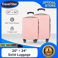 Travel Star TNL006 Elegant Hard Case Luggage Set Suitcase Set Bagasi (20 inch + 24 inch)