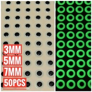 Stiker Umpan Mata Ikan 3D GID 3mm/5mm/7mm