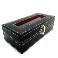 Kualitas Super Kotak Batu Akik / Box Cincin Batu Akik Kaca Jahit - Iisi 10 Petak - Hitam-Merah