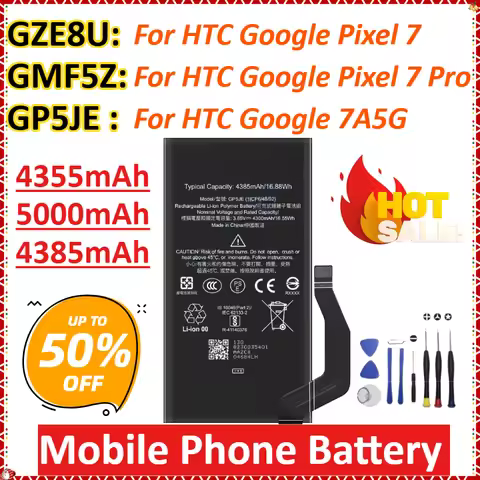 New GZE8U GMF5Z GP5JE 4355mAh 5000mAh 4385mAh for HTC Google Pixel 7 Pixel 7 Pro 7A5G Replacement Mo