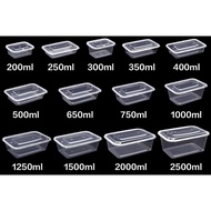 10pcs rectangle Microwavable Food Container disposable Plastic tub 500ml,650ml,750ml,1000ml