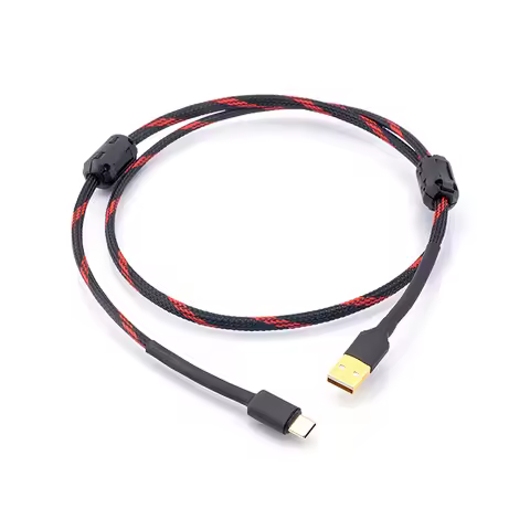 Sliver Plated HiFi USB Type C Lightning Cable USB A To C Audio Data Cable 5N DAC PC Mobile