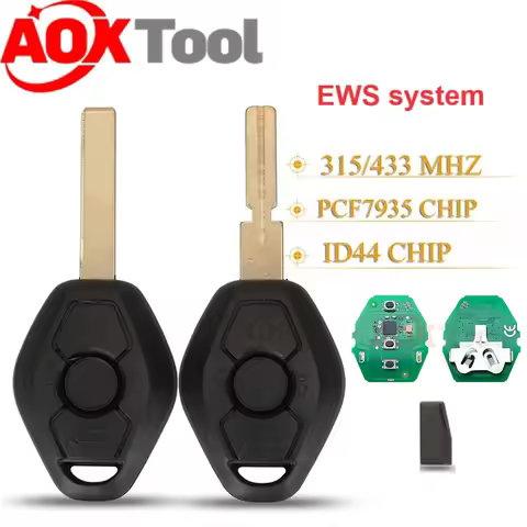 AOKTOOL 3 Button EWS System Car Remote Key For BMW E38 E39 E46 X3 X5 Z3 Z4 1/3/5/7 Series 315/433MHz