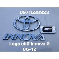 Trọn bộ chữ TOYOTA INNOVA 2.0 G E dán đuôi xe