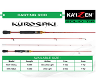 Joran Sambung 2 Kaizen Kurosaki / Saitama / Katon 662 / 198 cm XUL 1-4 LB dan UL 2-6 lb free pipa