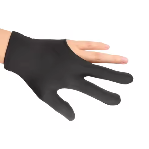 3 Finger Snooker Cue Gloves Billiards Gloves Elastic 3 Finger Snooker Cue Glove for Men Women Pool A