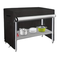 YF Elife】ผ้าคลุมโต๊ะเตรียมใช้งานกลางแจ้งสำหรับรถเข็นย่างพร้อมเชือกดึงที่กันลมปรับได้