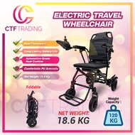 Electric Wheelchair Kerusi Roda Elektrik ringan Lightweight Foldable Transport Auto Motor Wheelchair