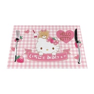 Sanrio Hello Kitty Custom Table Placemats PVC Woven Art Washable Table Placemats for Party Buffet Dinner Decorations