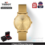 [Official Warranty] Tissot T143.210.33.021.00 Women's Everytime Gold Dial Gold Stainless Steel  Watch T1432103302100