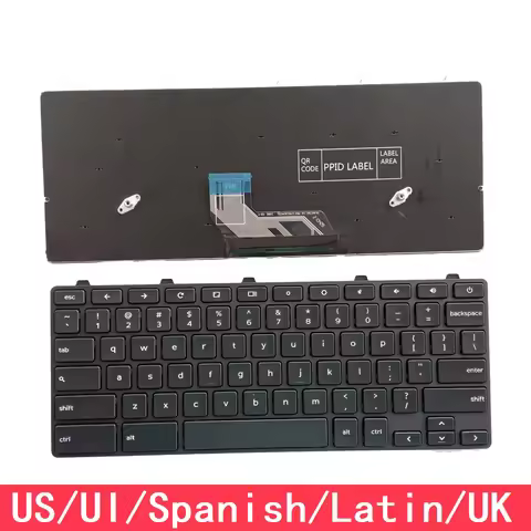 For Dell Chromebook 3180 3380 3189 Laptop Chromebook Keyboard Replacement US UI Spanish Latin UK
