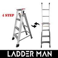 2-in-1 Dual Use Multipurpose 4 Step 2.1M Foldable Aluminium Ladder - DM04S