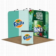 Tension Fabric Backdrop For 3Mx3M Booth with single sided printing counter for expo exhibition