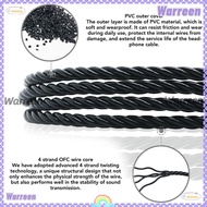 WARREEN 4-Strand Braided Upgrade Cord, Built In Microphone 120cm / 47.24in MMCX to Type C Headphone 