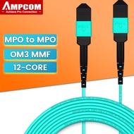 OS1สายแพทช์ไฟเบอร์ MPO To MPO Type B OM5 2 OM3 OM4 8/12/24คอร์สายเคเบิ้ลตัวรับส่งสัญญาณ QSFP28 10G Q