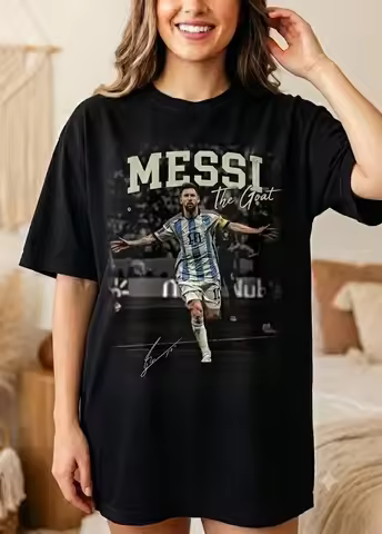 2026 New Argentina Inter Miami Lionel Messi Vintage Football Soccer Custom Short Sleeve T-shirt Tops