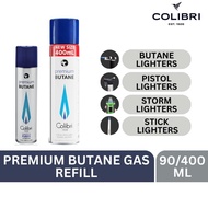 Colibri Premium Butane Gas Refill For Lighters, Butane Torch Replacement Canisters 90/400ml