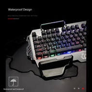PK900 Membrane Gaming Keyboard Aluminum Alloy Panel 104 Keys Backlit Keyboard