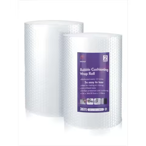 Rolls Of 12Inch By 36Feet Perforated Bubble Wrap Total 72 Feet, Packing And Moving Bubble Roll Back 