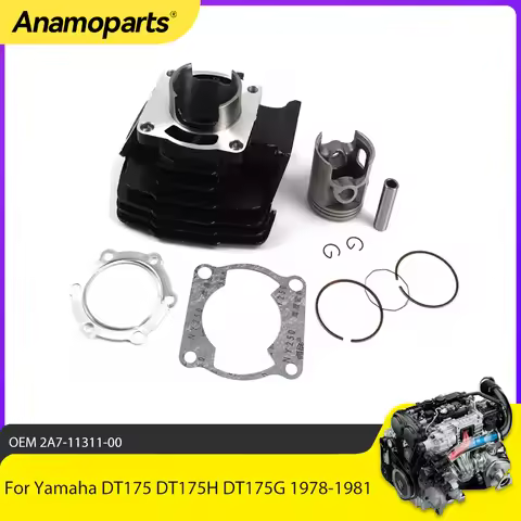 Motor Parts Cylinder 66mm Piston Gasket Top End Rebuild Kit For Yamaha DT175 DT175H DT175G 1978-1981